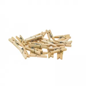 Klamerki drewniane Brewis 25mm Naturalne, 20szt